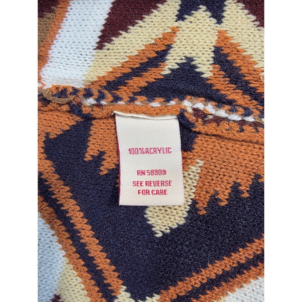 NEW Reba Womens Southwestern Fringe Longline Cardigan Sweater Brown Geometric M - Picture 8 of 10